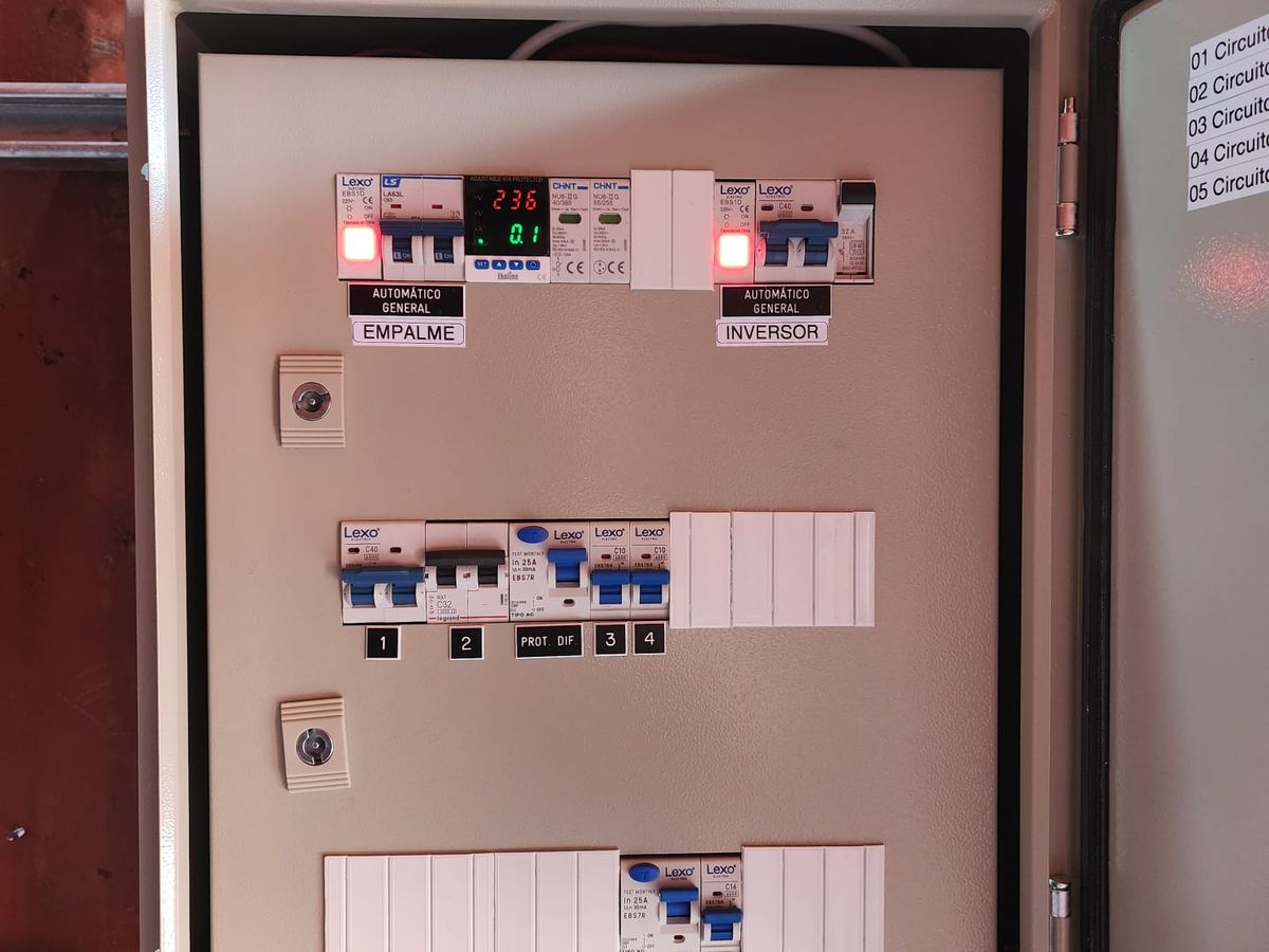 Tablero general con protecciones eléctricas